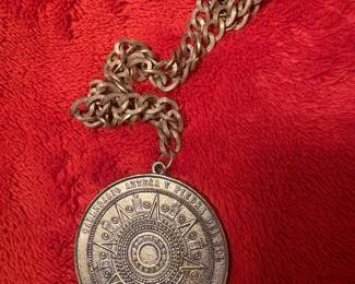 Alva Museum Replicas Aztec Calendar Sun Stone Pendant Necklace