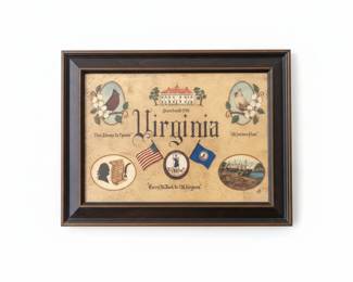 Dianna Virginia State Commemorative Folk Art Print