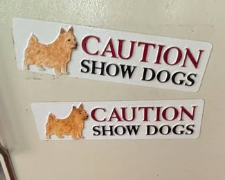 Pair of Cairn Terrier Caution Show Dogs Signs