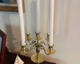 Vintage Solid Brass FiveLight Candelabra