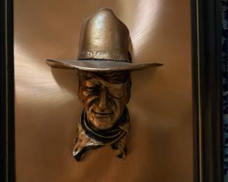John Wayne Rooster Cogburn Copper Wall Plaque