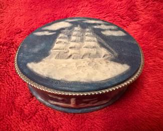 Incolay Stone Nautical Jewelry Box