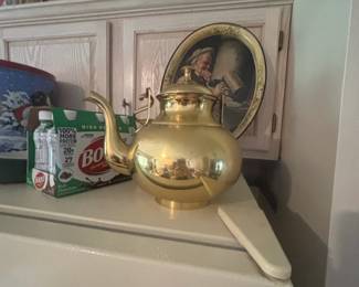 Vintage Brass Tea Kettle
