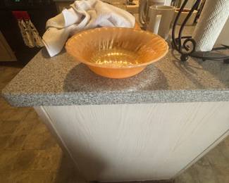 Anchor Hocking FireKing Peach Lustre Swirl Serving Bowl