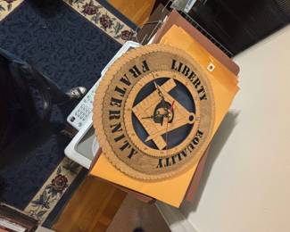 Masonic Liberty, Fraternity, Equality Wall Clock