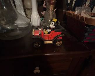 Vintage Masudaya Corp. Mickey Mouse Lever Action Tin Toy Car