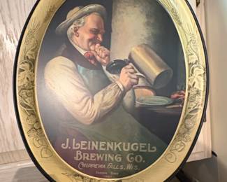 Vintage J. Leinenkugel Brewing Co. Famous Since Oval Serving Tray