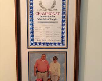 UCI International Champion Dog Certificate and Commemorative Photo
