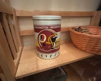 Vintage Washington Redskins NFL Popcorn Tin