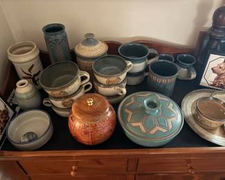 Collection of Studio Pottery with Animal Motifs