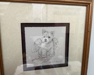 N. Shumaker Pallan Westie Puppy Angel Drawing OOPS