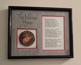 United States Marine Corps Hymn Framed Plaque