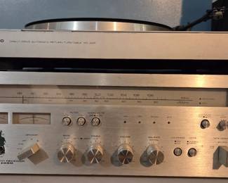 Vintage Akai Stereo Receiver & Kenwood Turntable