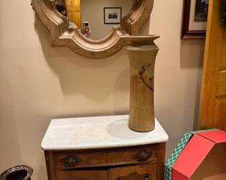 Marble Top Commode, Wall Mirror