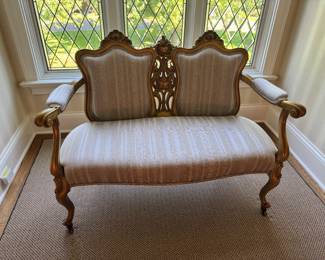 Double Back Louis XVF Gilt French Bench
