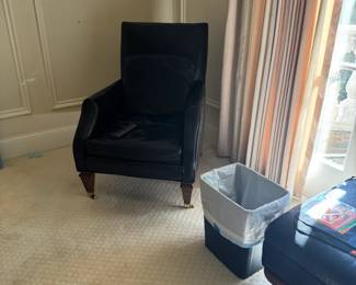Leather Arm Chair w/ Ottoman Baker