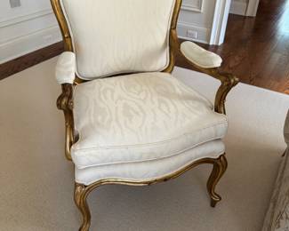 French Gilded Arm Fauteuil - part of a parlor suite