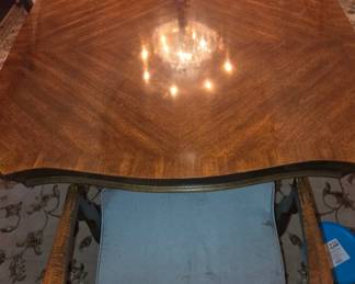 Walnut Dining Room Table with 8 chairs and 3 leaves. This is Picture with 3 leaves in.