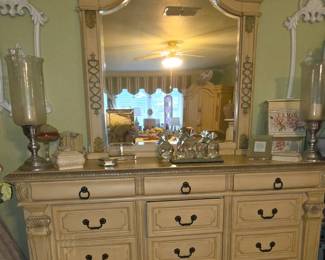 12 Drawer Dresser with Mirror - Neoclassical Tuscan -