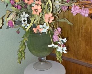 White Pedestal with Artificial Flower Arrangement - We have 2