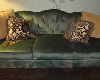 Seafoam Velvet Couch