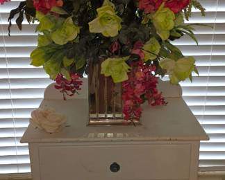 Start of Master Bedroom - Small Side Table with beautiful Artificial Flower Arrangement