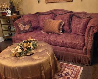 Here we go! Another huge sale. This will be 2 weekends with totally different items. This is a beautiful leopard print couch with large round ottoman and rug.