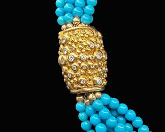 Tiffany Co. 18K Diamond Barrel Clasp
