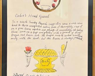 Andy Warhol Offset Lithograph "Calves head Giant & Stewed Cepes" from his Cookbook Portfolio Wild Raspberries