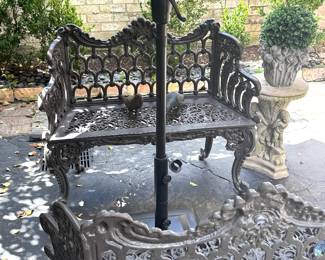 a Selection of Heavy Cast Iron Garden Furniture