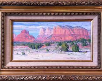 Curtis Walters Original Oil on Canvas "Bell Rock" 1984, 8"x16"