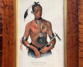 McKenney & Hall Native American Print a Winnebago Chief - Hoowanneka