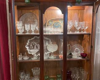 China cabinet and glassware