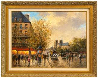 Artwork $4,500 Jean Ribout “Notre Dame de Paris” – Original Artwork Beautiful Jean Ribout Paris street scene titled “Notre Dame de Paris.” Approximately 30” × 40”, presented in an ornate gilt frame. This piece was professionally appraised at $12,500 in 2005. A striking statement piece featuring Notre Dame and a bustling Parisian street scene. Call (208)870-9295 if interested