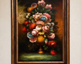 Artwork $350 Vintage PIERRY Floral Oil Painting Beautiful vintage PIERRY floral still life, vibrant colors with an elegant ornate wood and gilt-style frame. Frame reference #478-7 K6. Beautiful statement piece in very nice condition. Call if interested 208-870-9295