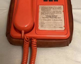 TTM011 Rare 1979 Orange Northern Telecom Doodle Phone As Is