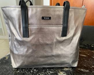 TTM300 - Tumi Metallic Coated Canvas Tote Bag