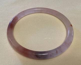 TTM074 Pink & Purple Jade Thin Bangle Bracelet New