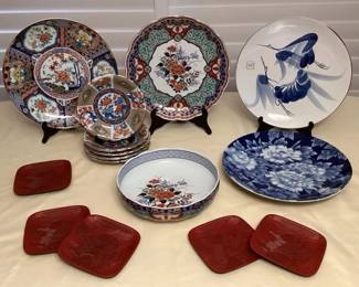 TTM028 Japanese Porcelain Ceramic Serving Plates, Lacquer Ware & More!