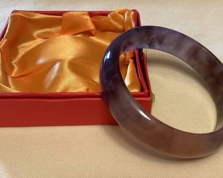 TTM072 Violet Jade Bangle Bracelet New