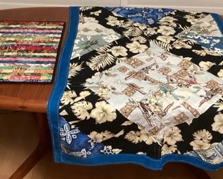 TTM097 Hawaiian Patchwork Quilt Blanket & Floor Mat