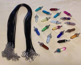 TTM082 Twenty Double Point Prism Polished Crystal & Gemstone Pendants & Cords New
