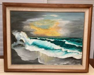 TTM085 Framed Original Seascape Painting 