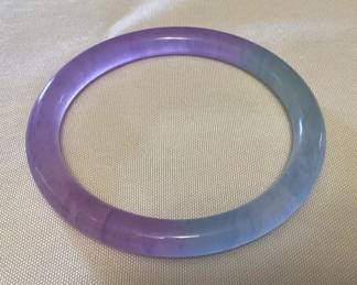 TTM071 Light Purple & Green Jade Thin Bangle Bracelet New