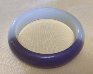 TTM070 Lavender & White Jade Bangle Bracelet New
