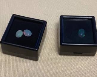 TTM080 Five White & Black Oval Opal Stones