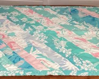 TTM005 Vintage Hawaiian Patchwork Quilt Child/Lap Blanket 