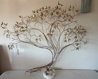 46” x 58” copper hanging tree art $50