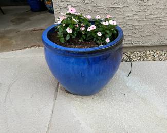 Large Blue Ceramic Pot