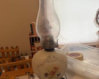 Milk Glass Oil Lamp